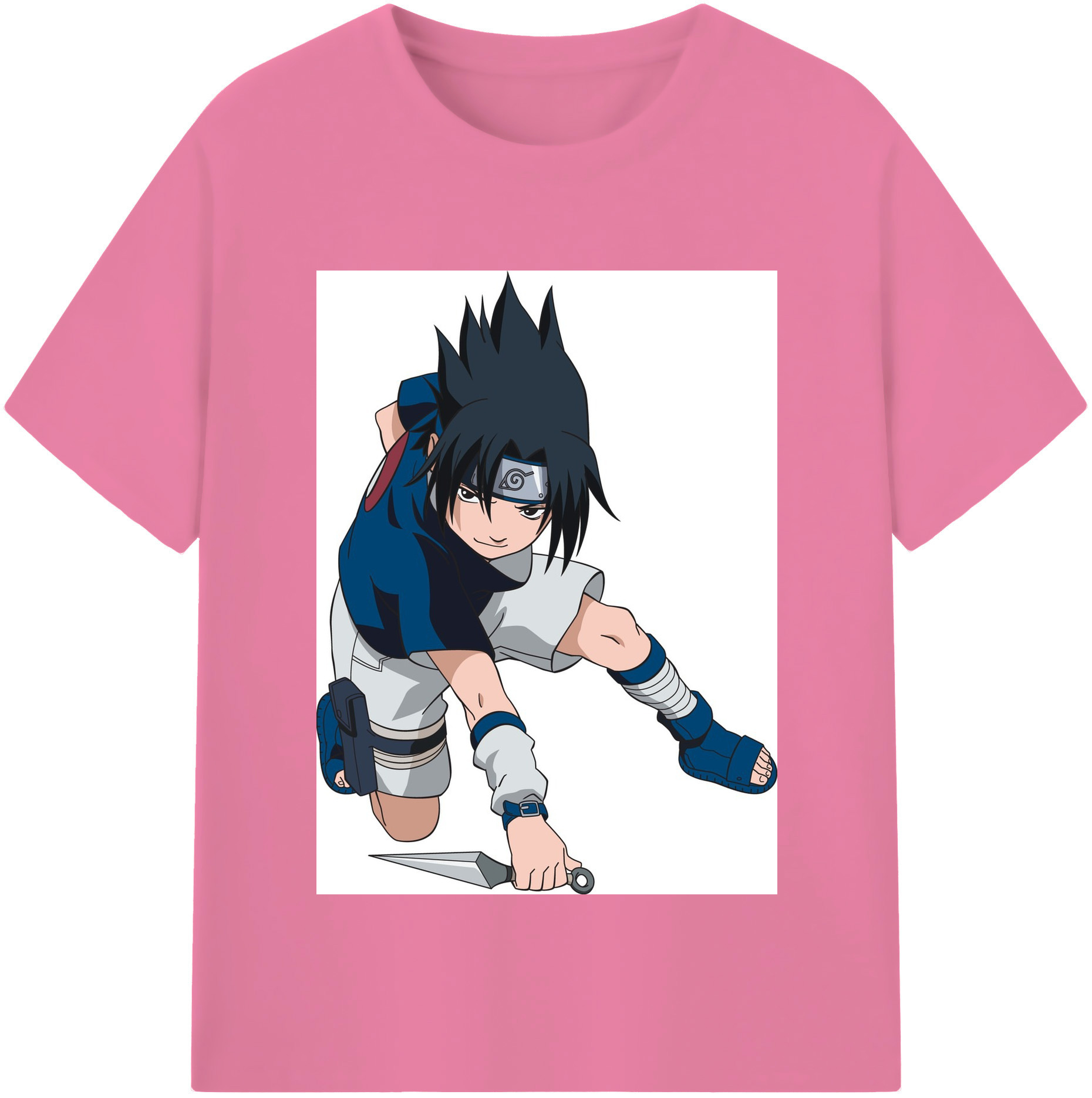 （画像用） NARUTO -ナルト- うちは サスケ Uchiha Sasuke 綿100％半袖Tシャツ（フロントプリント）